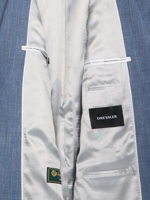 Teilweise gefütterter Blazer aus Seiden-Woll-Mischgewebe mit fallendem Revers, normale Passform