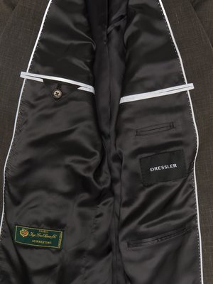 Teilweise gefütterter Blazer aus Seiden-Woll-Mischgewebe mit fallendem Revers, normale Passform