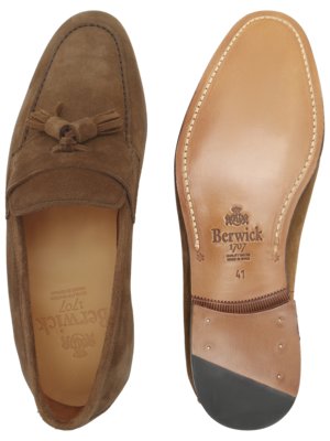 Penny Loafer mit Quasten aus edlem Veloursleder