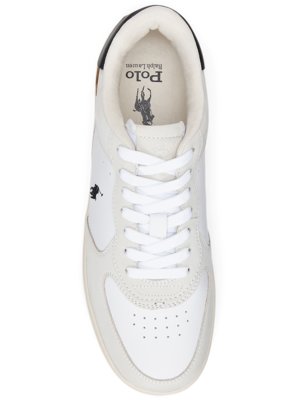 Low Top Leder-Sneaker mit Kontrastdetails und Pony-Stickerei