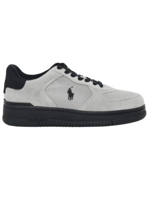 Wildleder-Sneaker mit Mesh- und Kontrast-Details