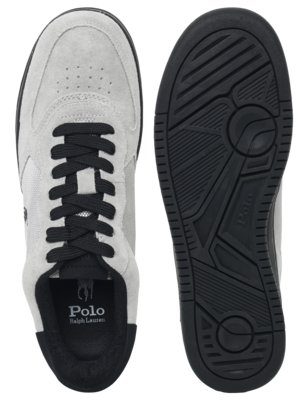 Wildleder-Sneaker mit Mesh- und Kontrast-Details