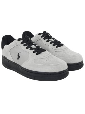 Wildleder-Sneaker mit Mesh- und Kontrast-Details