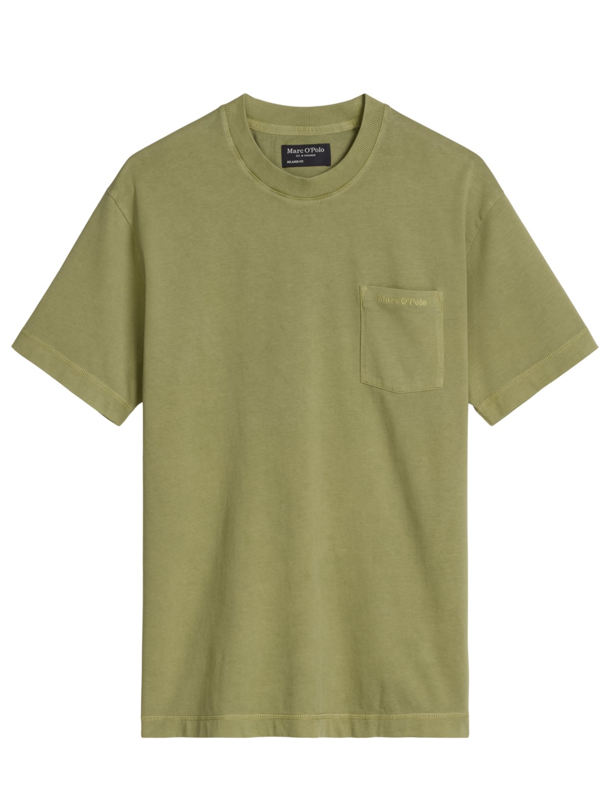 Marc O'Polo Garment Dyed T-Shirt mit Brusttasche, Relaxed Fit in L