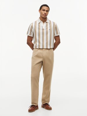 Strick-Poloshirt aus mercerisierter Baumwolle mit Streifenmuster