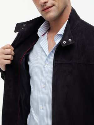 Blouson aus Ziegenveloursleder mit Stehkragen