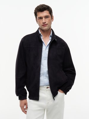 Blouson aus Ziegenveloursleder mit Stehkragen
