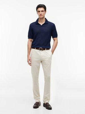 Chino Bleecker mit feinem Muster und Stretchanteil, Slim Fit