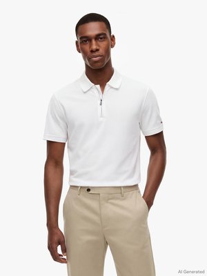 Performance-Poloshirt aus einem Baumwoll-Mix mit Zip