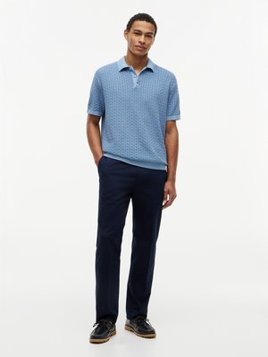 Strick-Poloshirt aus Baumwolle mit Waffelstruktur