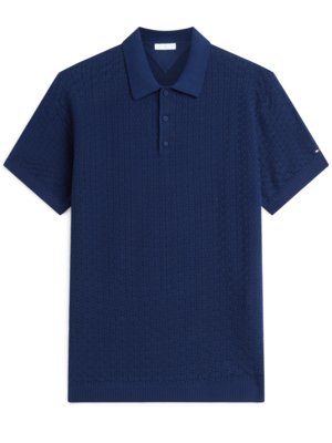 Strick-Poloshirt aus Baumwolle mit Waffelstruktur