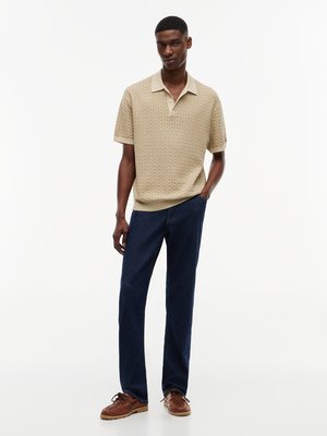 Strick-Poloshirt aus Baumwolle mit Waffelstruktur