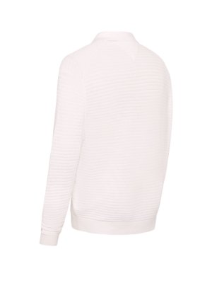 Langarm-Strick-Poloshirt mit Seide und Lyocell