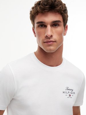 T-Shirt aus Baumwolle mit Label-Print, Regular Fit