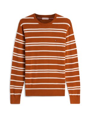 Longsleeve aus Baumwolle mit Ringelmuster und Logo-Stickerei