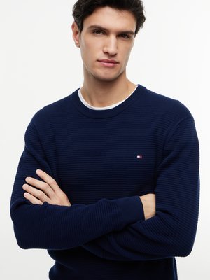 Pullover aus einem Baumwollstrick mit Logo-Stickerei