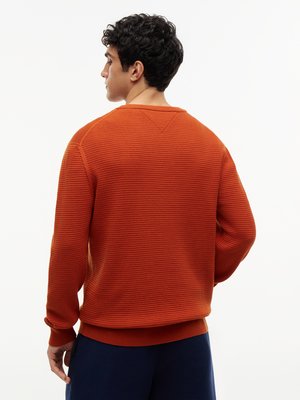 Pullover aus einem Baumwollstrick mit Logo-Stickerei