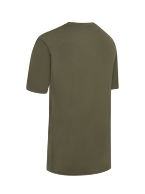 Unifarbenes Stretch-T-Shirt mit Logo-Schriftzug und O-Neck