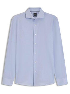 Baumwollhemd mit Pepita-Muster und Haifischkragen, Slim Fit