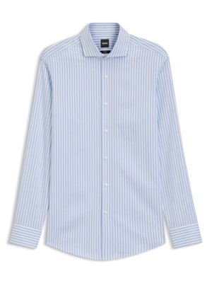 Baumwollhemd mit Stretch und Blockstreifen, Slim Fit