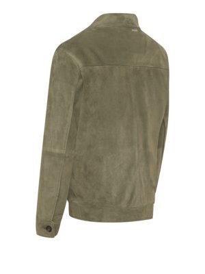 Lederblouson aus weichem Ziegenveloursleder mit Umlegekragen