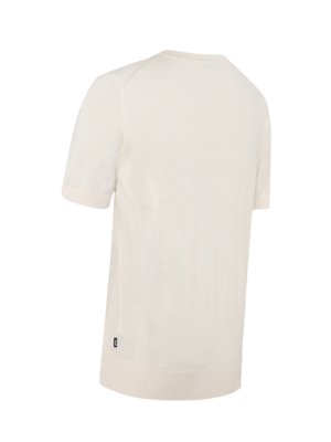 Glattstrick-T-Shirt aus Schurwolle mit Rundhalsausschnitt