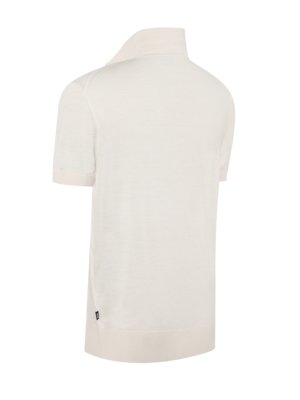 Strick-Poloshirt aus feiner Merinowolle mit Variokragen