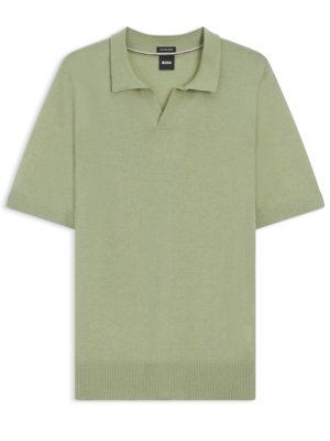 Strick-Poloshirt aus feiner Merinowolle mit Variokragen