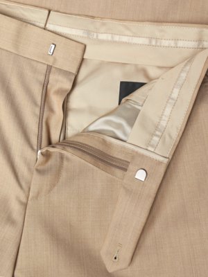 Dehnbare Hose aus reiner Wolle mit verstellbarem Bund, Slim Fit