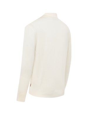 Langarm-Strick-Poloshirt aus einem soften Wollmix