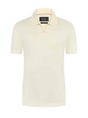 Poloshirt aus Wolle und Seide, Slim Fit