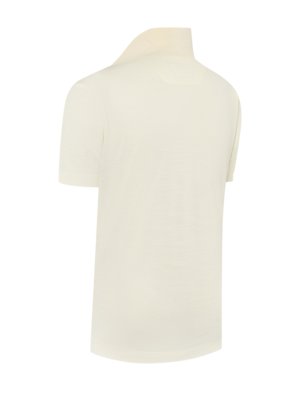 Poloshirt aus einem Wolle-Seide-Mix mit Variokragen, Slim Fit