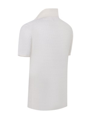 Softes Strick-Poloshirt mit Streifenstruktur
