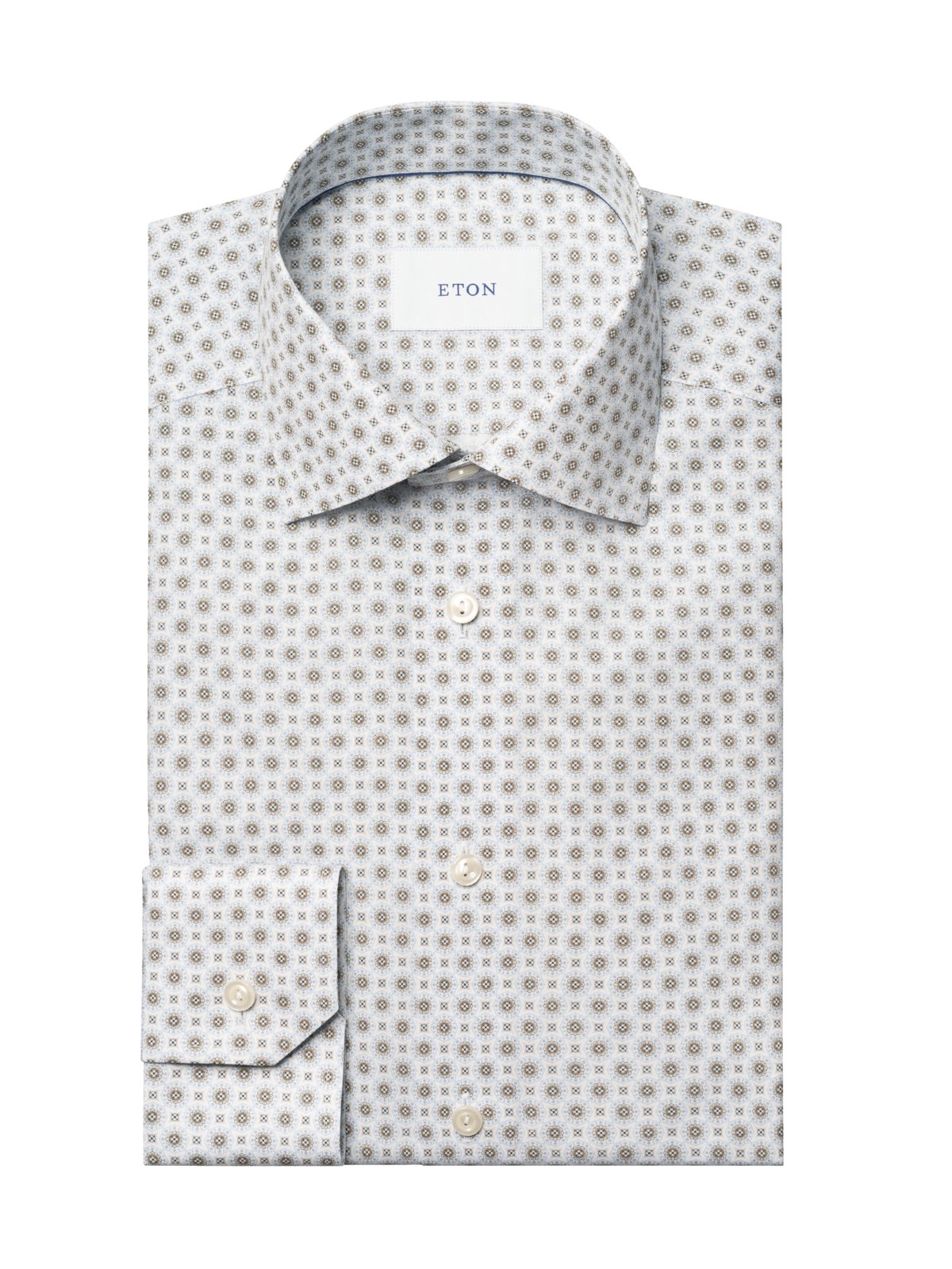 Eton Knitterarmes Hemd aus Bio-Baumwolle mit Print, Slim Fit in 45S