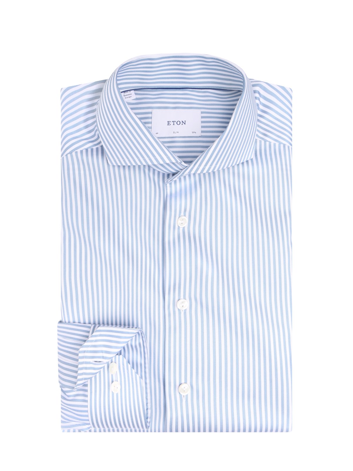 Eton Signature Twill-Hemd mit Streifen und Haifischkragen, Slim in 42S