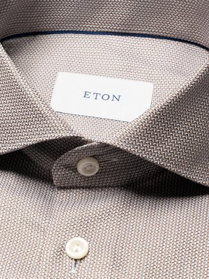 Gemustertes Signature Twill-Hemd mit Haifischkragen, Slim