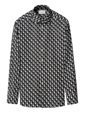 Vollzwirn-Hemd aus Bio-Baumwolle mit Print, Slim Fit