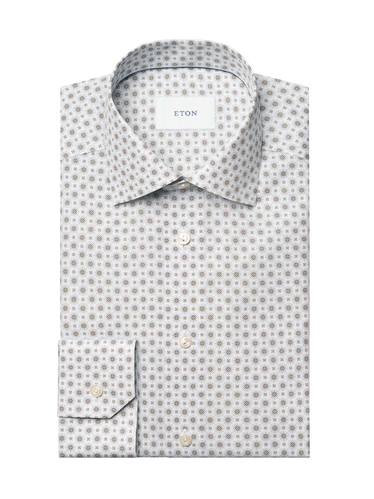 Eton Knitterarmes Hemd aus Bio-Baumwolle mit Print, Contemporary Fit in 41