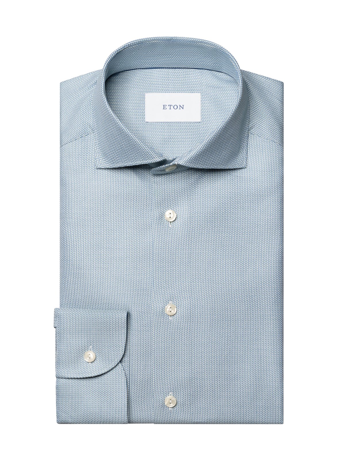 Eton Gemustertes Signature Twill-Hemd mit Haifischkragen, Contemporary in 44