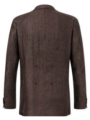 Ungefüttertes Leinensakko mit Fischgrät-Muster, Shaped Fit