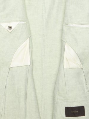 Ungefüttertes Leinensakko mit Fischgrät-Muster, Shaped Fit