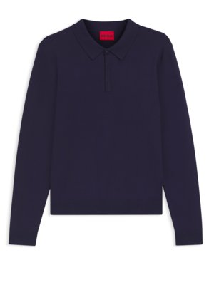 Langarm-Poloshirt aus leichtem Jersey-Mix
