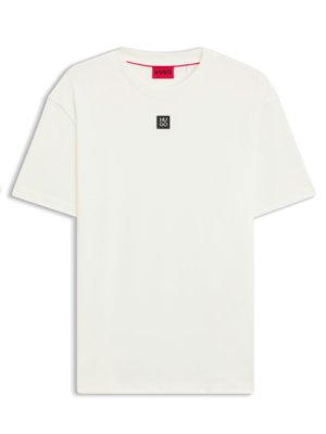 T-Shirt aus softer Baumwolle mit Logo-Aufnäher