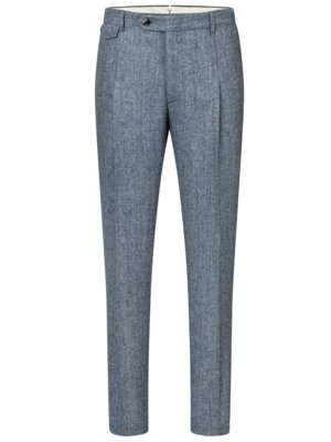 Flanell-Anzughose mit Kaschmir und Bundfalte, Shaped Fit