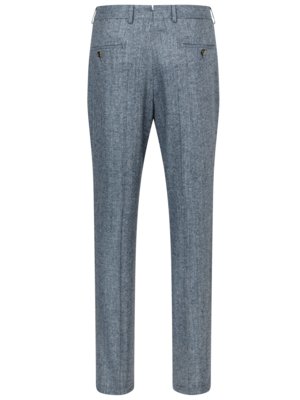 Flanell-Anzughose mit Kaschmir und Bundfalte, Shaped Fit