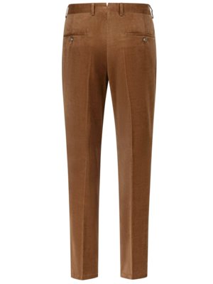 Anzughose mit Bundfalte aus einem Baumwollcord, Shaped Fit