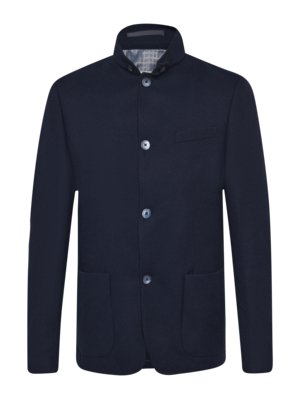 Casual Jersey-Sakko mit Stehkragen und Struktur, Slim Fit