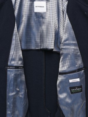 Casual Jersey-Sakko mit Stehkragen und Struktur, Slim Fit