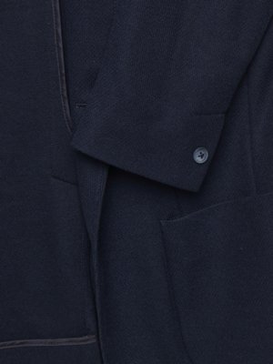 Casual Jersey-Sakko mit Stehkragen und Struktur, Slim Fit