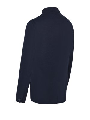 Casual Jersey-Sakko mit Stehkragen und Struktur, Slim Fit
